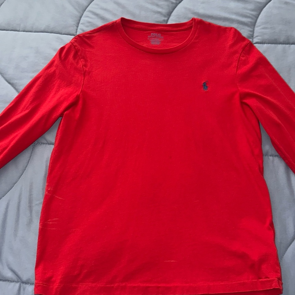 Ralph Lauren polo long sleeve tee red slim size M men’s